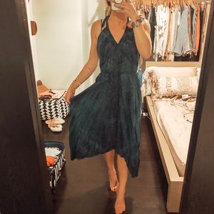 Tie dye wrap dress